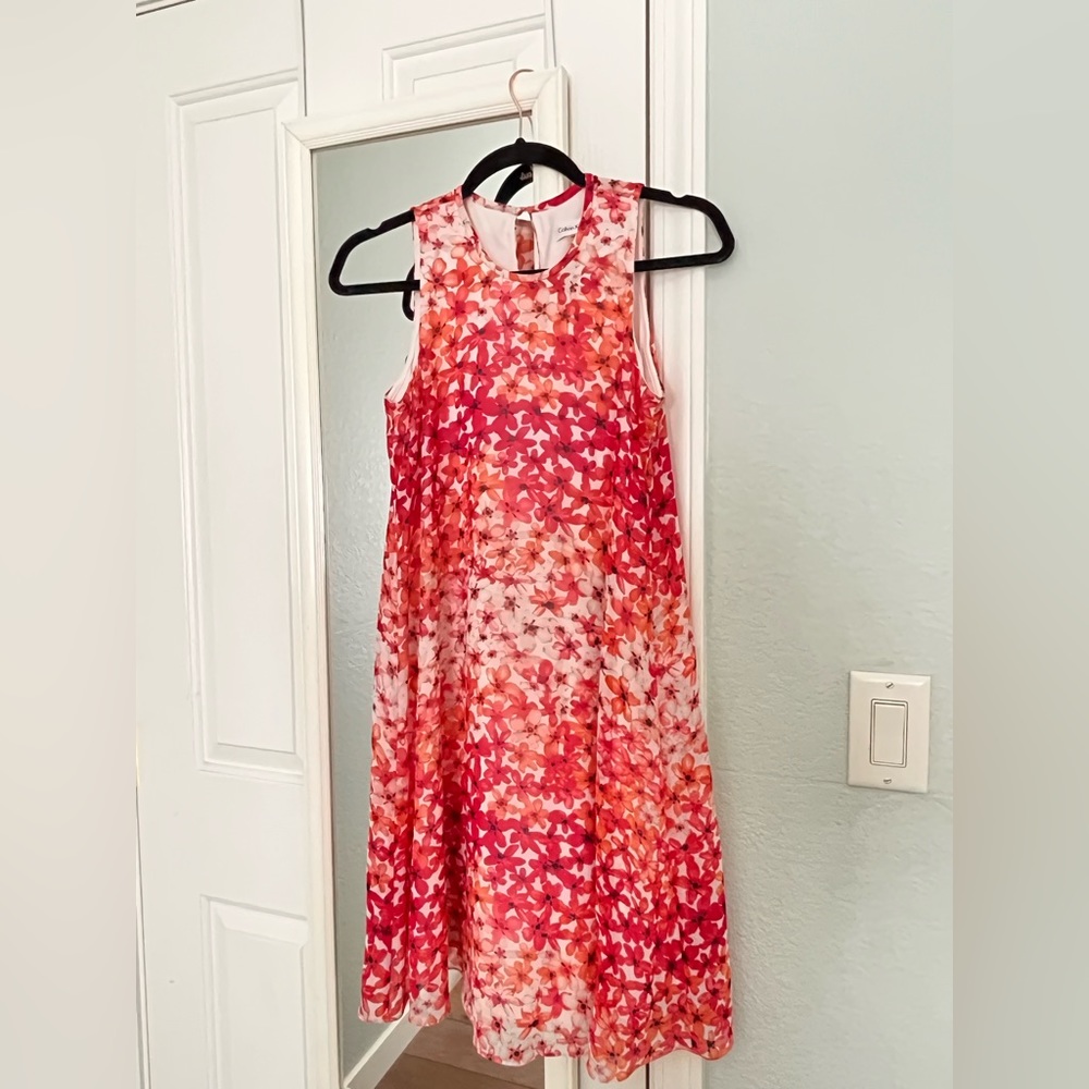 Calvin Klein floral halter neck statement dress